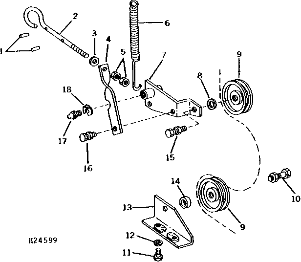 ROTARY SCREEN DRIVE BELT TIGHTENER AND IDLER (RETRO-FIT COOLING SYSTEM) ( - 101300)