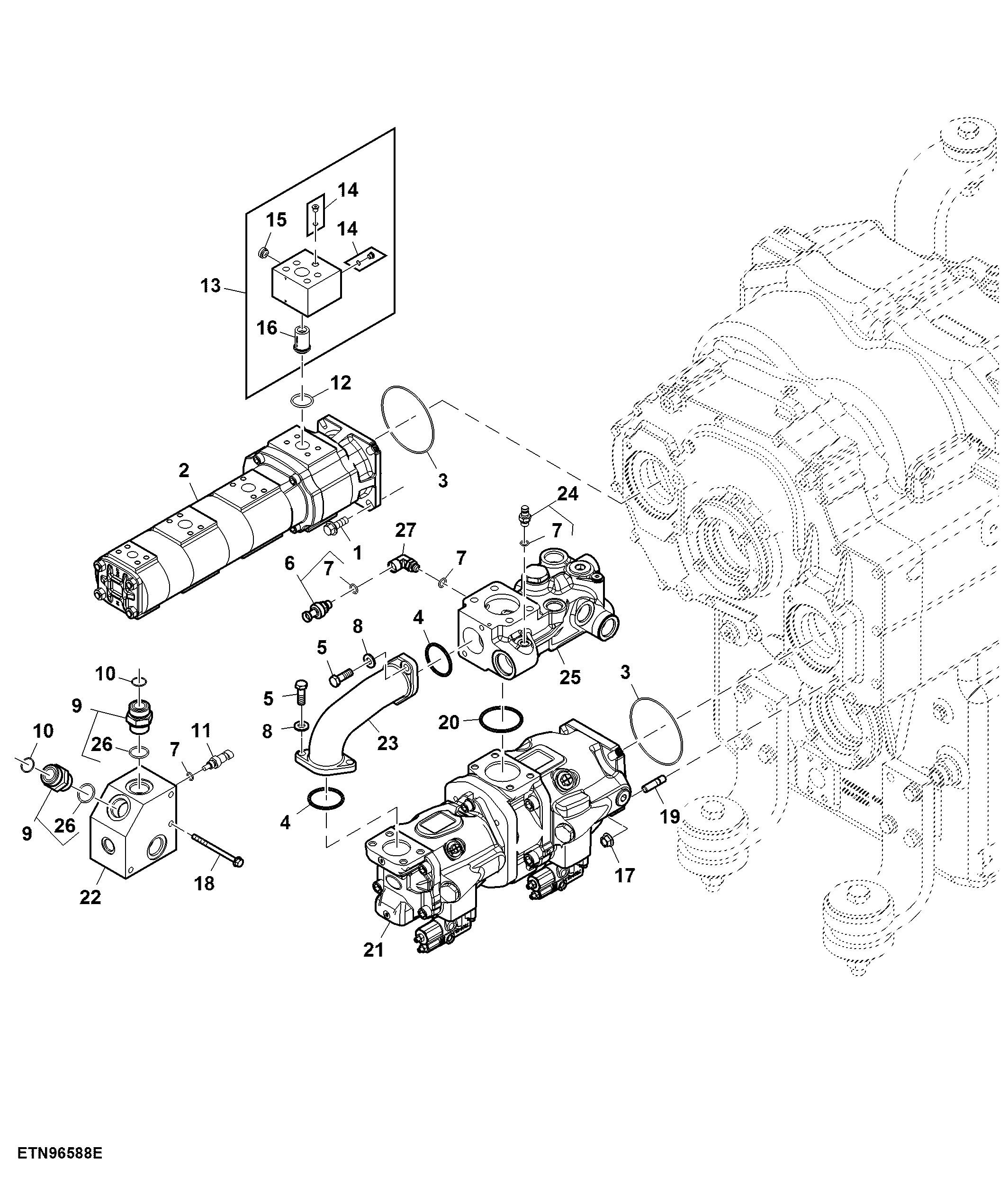Hydraulic Pump, W/ PTO, Double Reduction Axle, High Flow Pump ( - 052792)