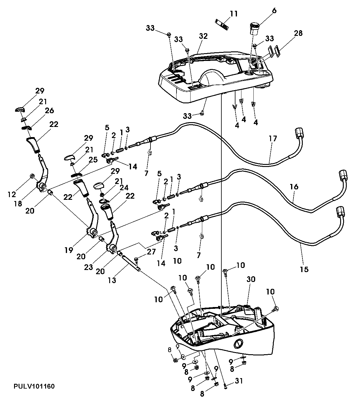 REAR SCV CONTROL LEVERS, (TRIPLE SCV) OPEN OPERATOR'S STATION