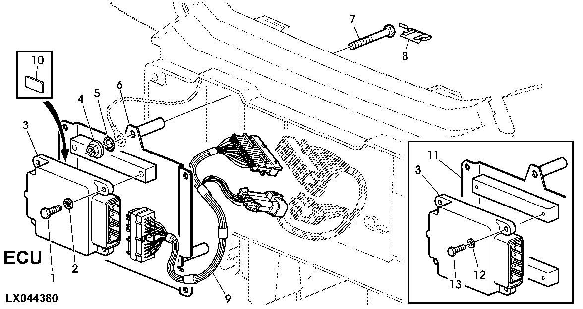 TIER II ENGINE CONTROL UNIT WITH HARNESS FOR CAB (ECU, LEVEL 12)