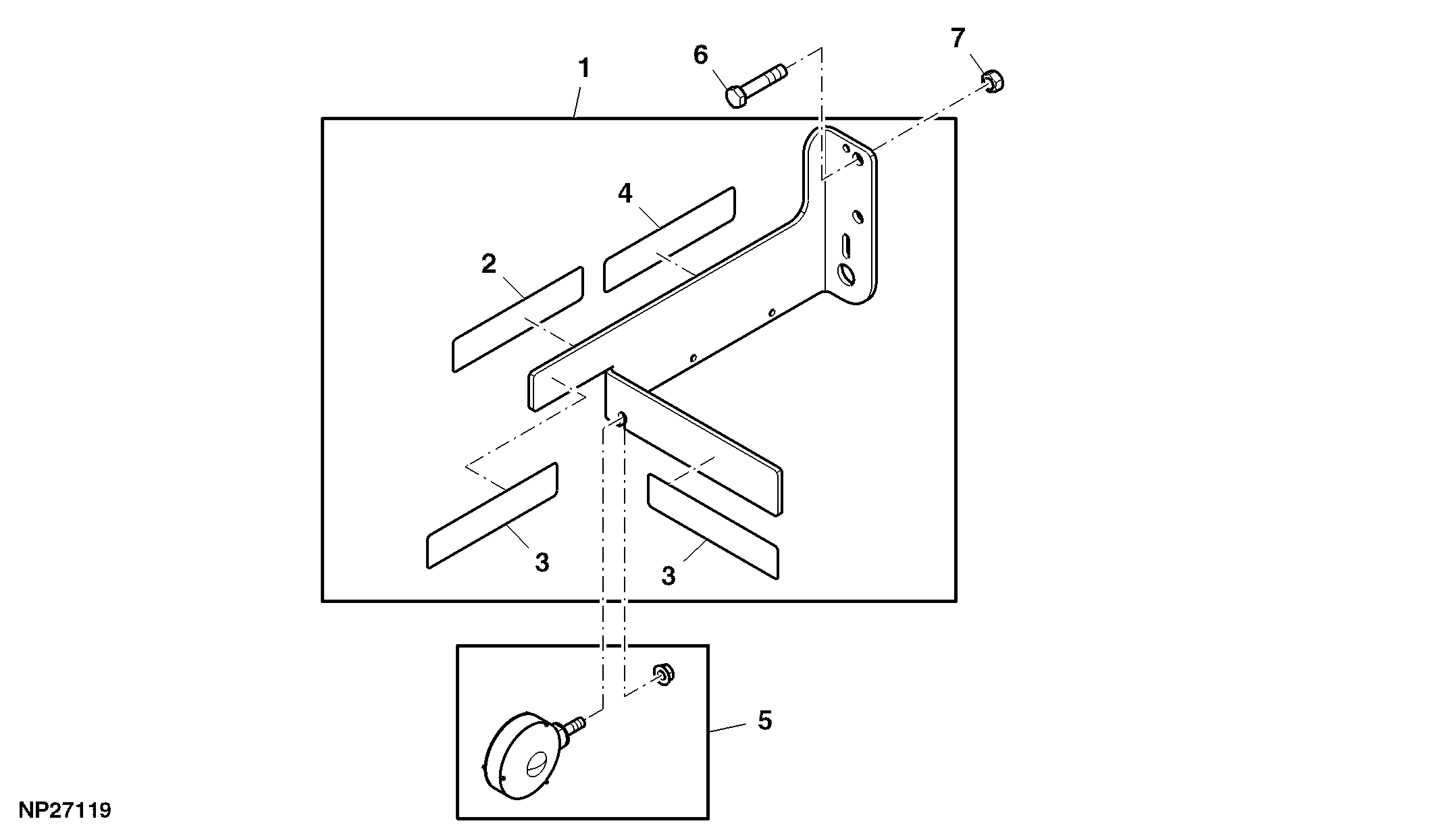 Transport Lights and Brackets, LH Illustrated