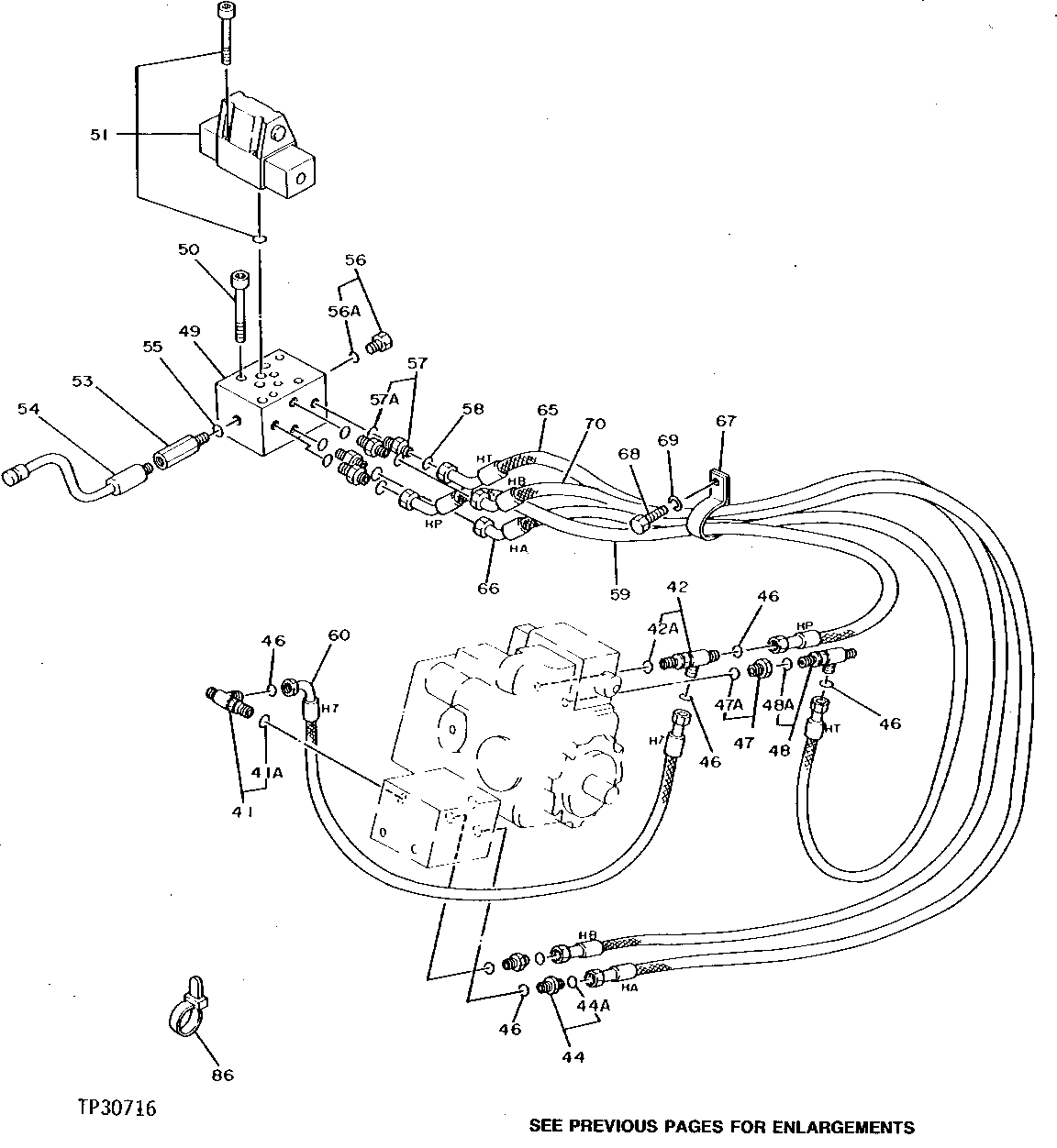 Hydrostatic Control Hydraulic Hoses (Manifold to Pump) ( - 000876)