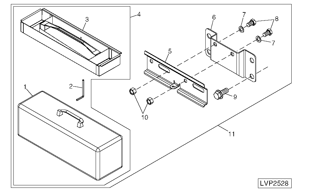 FRONT-MOUNTED TOOLBOX (WITHOUT FRONT WEIGHT SUPPORT)