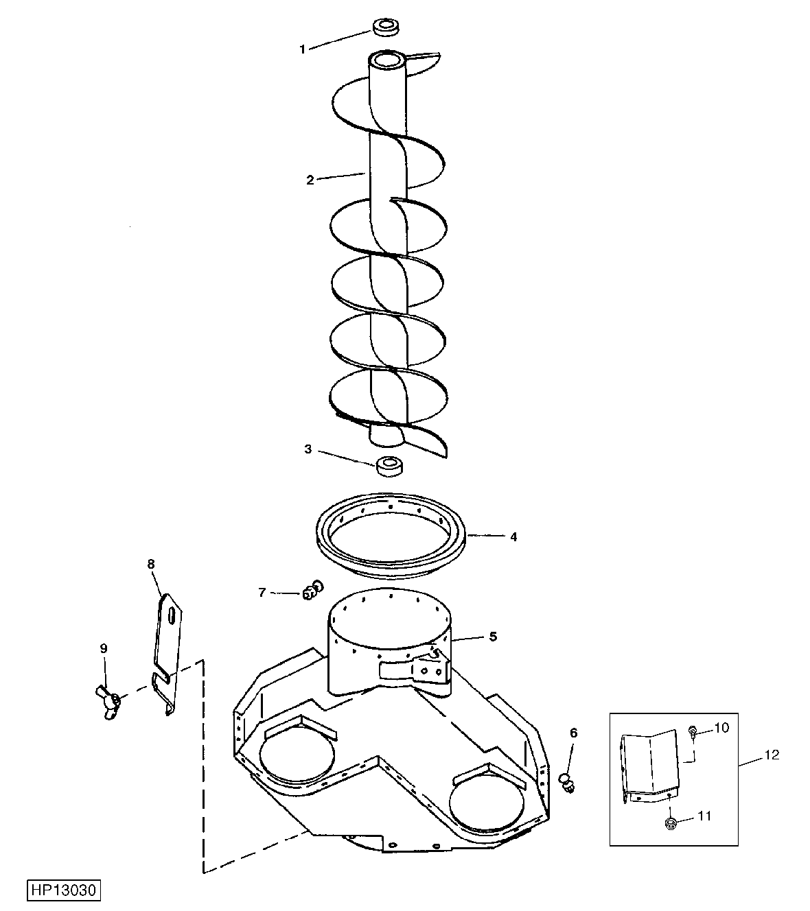 VERTICAL UNLOADING AUGER AND CHARGE HOUSING
