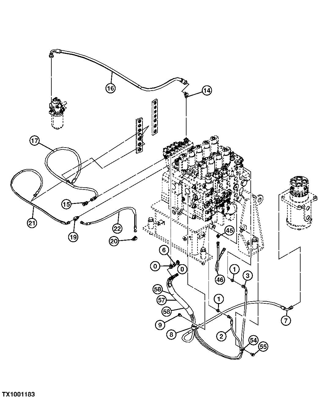 Pilot Lines From Control Valve To Reservoir and Center Joint