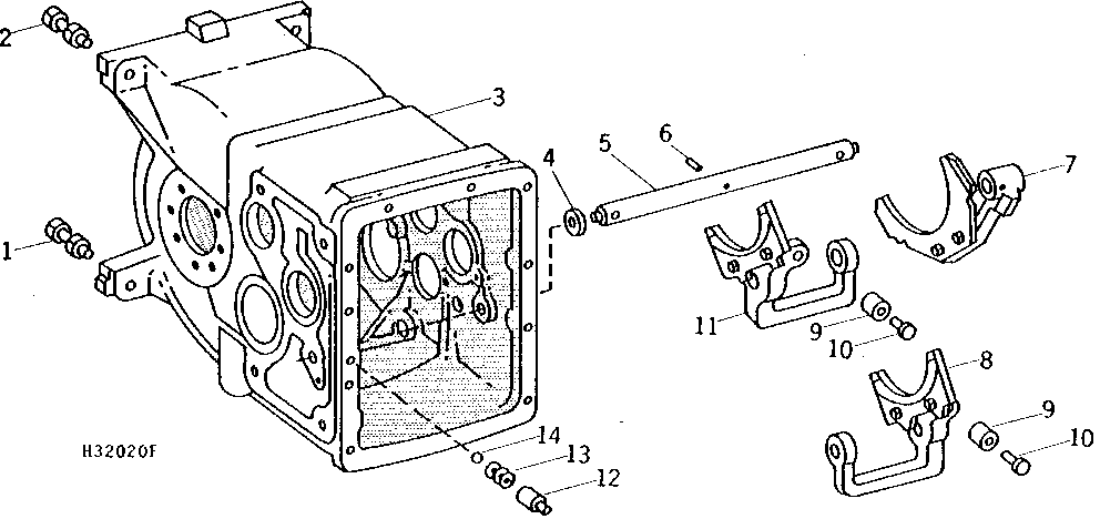 TRANSMISSION AND DIFFERENTIAL HOUSING AND SHIFTER FORKS