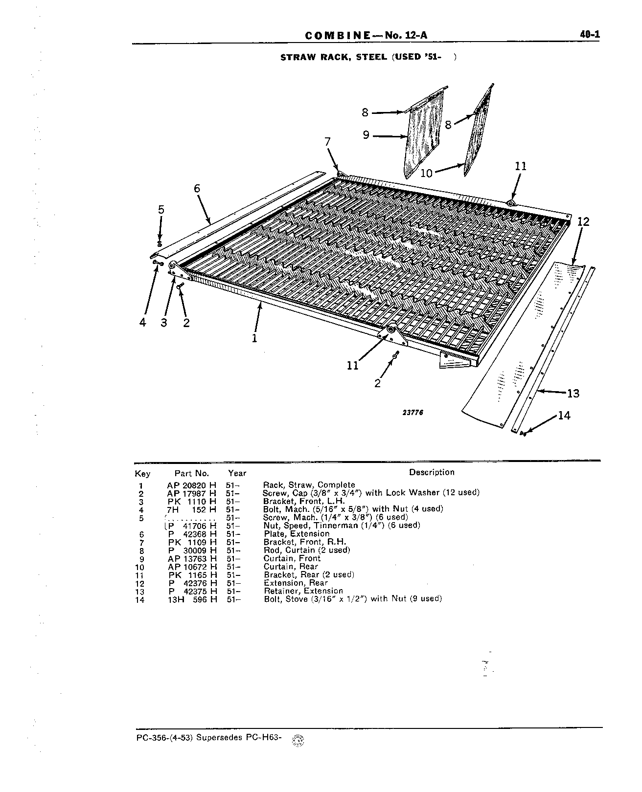 Section 40-Straw Rack and Rear Hood