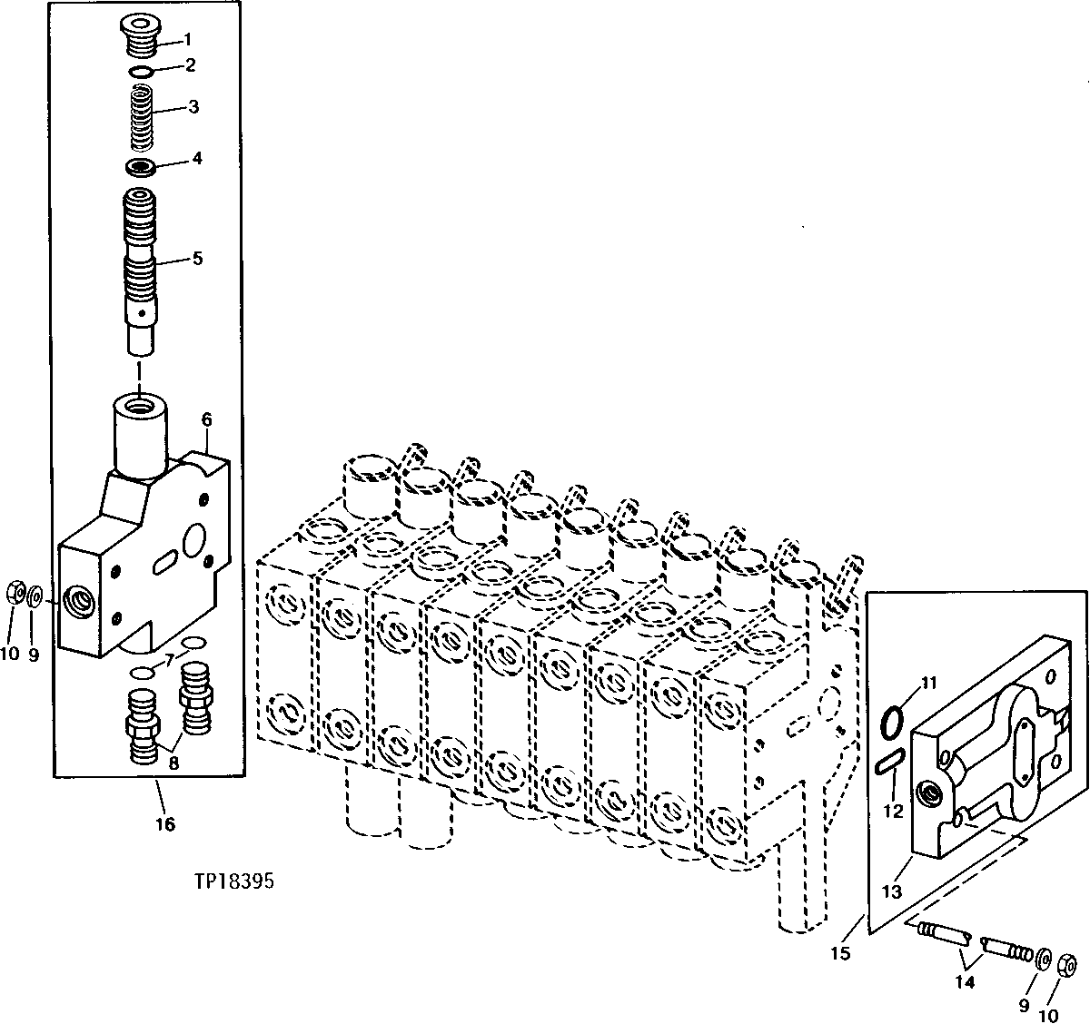 HYDRAULIC CONTROL VALVE INLET AND OUTLET SECTIONS