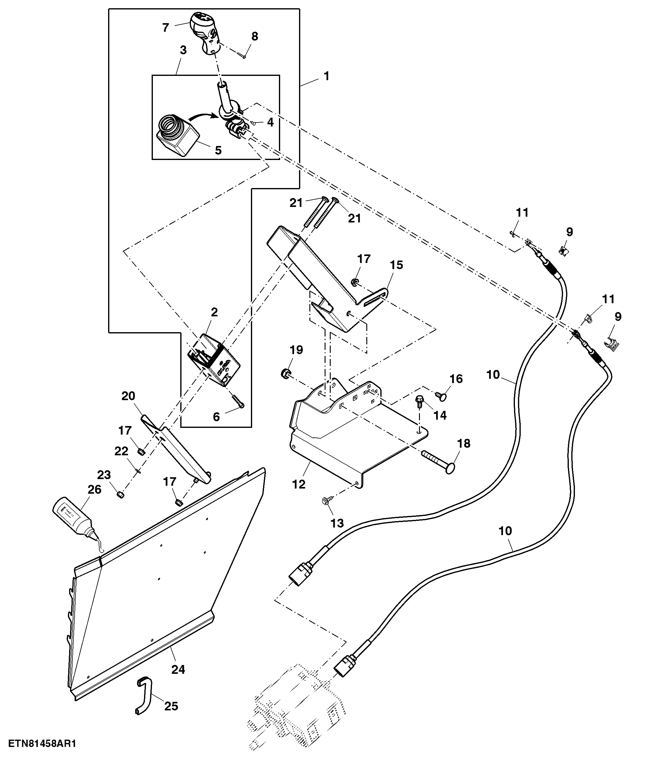 Multi Function Lever, Mechanical ICV, W/ 2-Functions, W/ OOS
