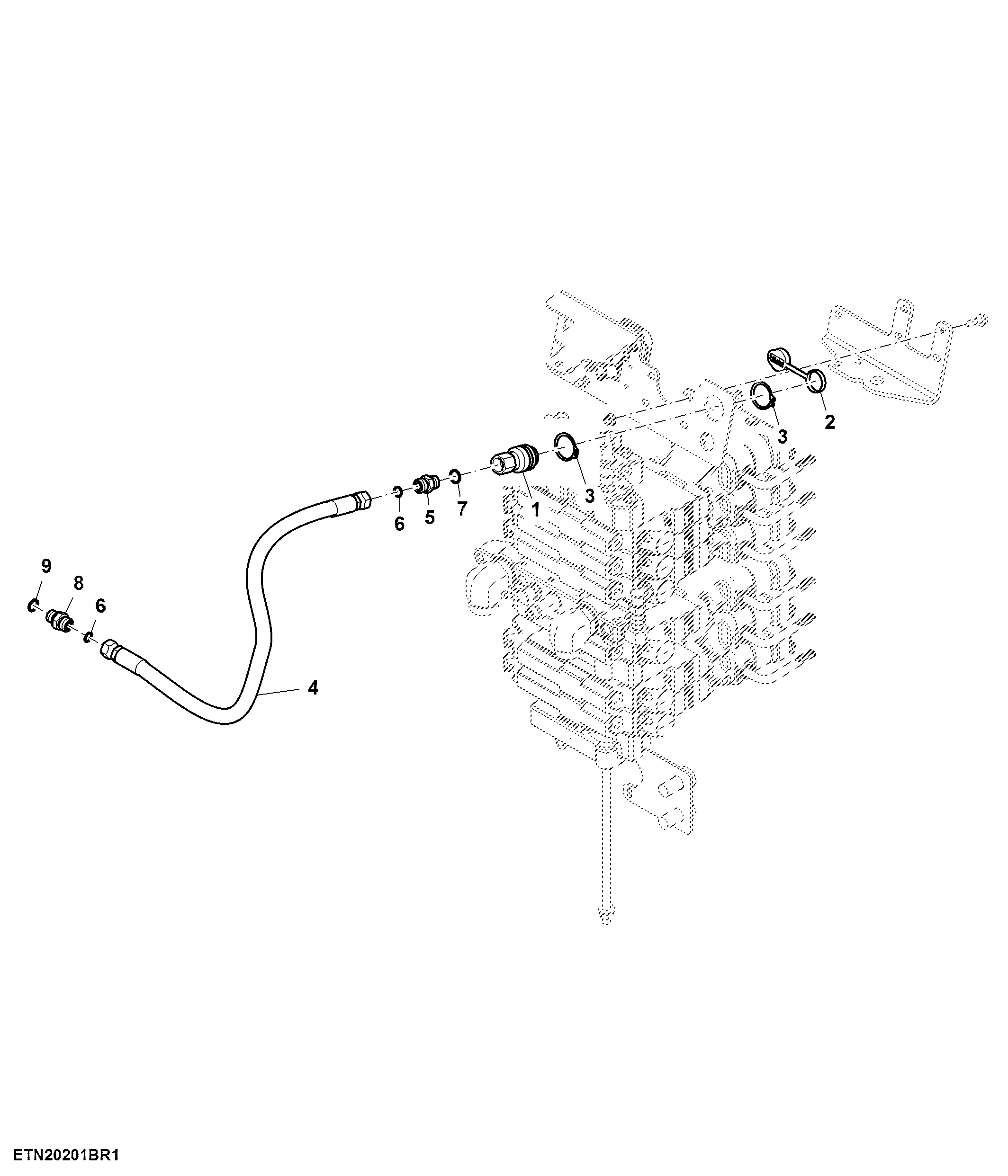 Implement Motor Case Drain Line, SCV Power Beyond, Double Reduction Axle