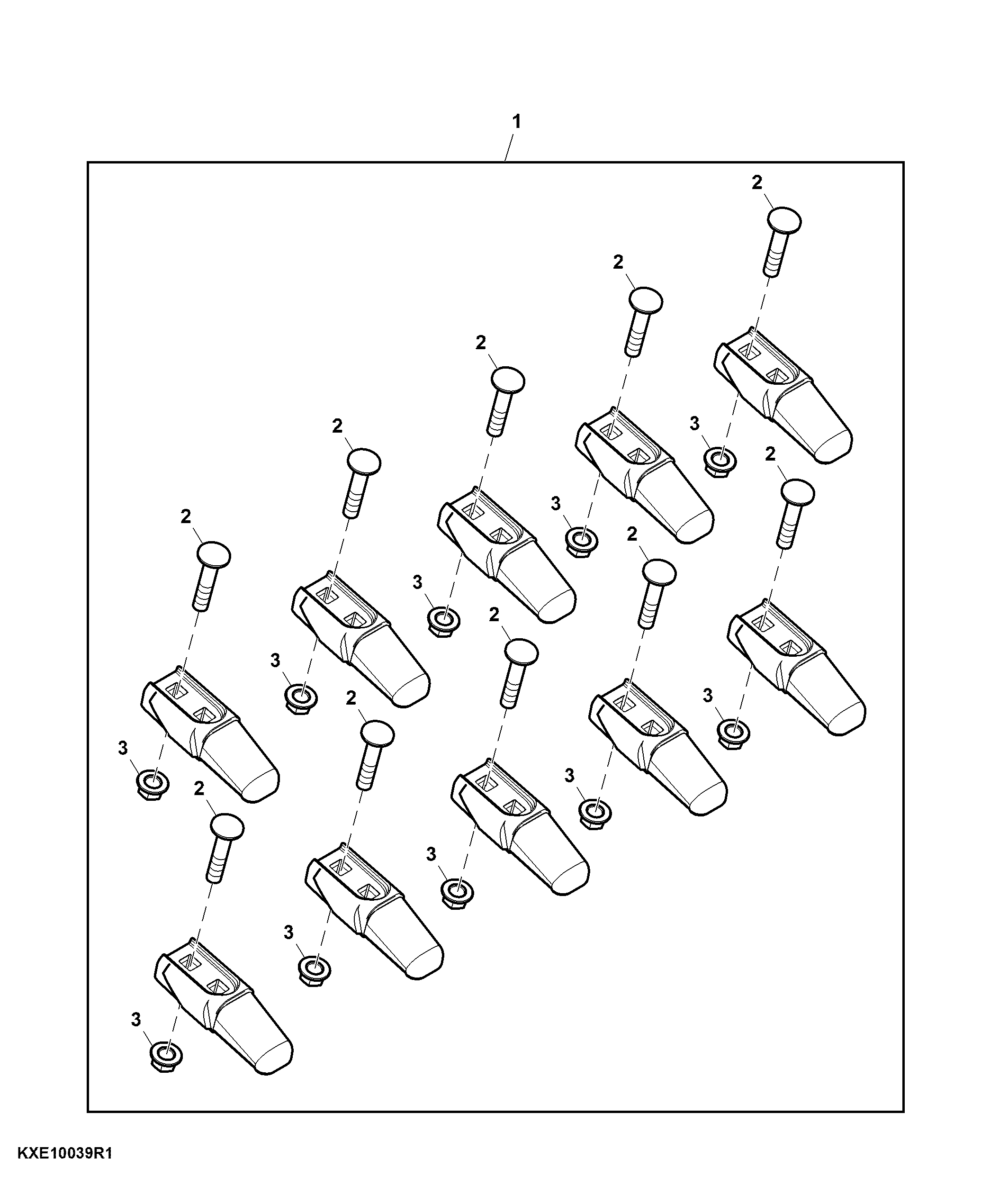 Separator Tine Kit, Variable Stream Rotor, Extra High Wear