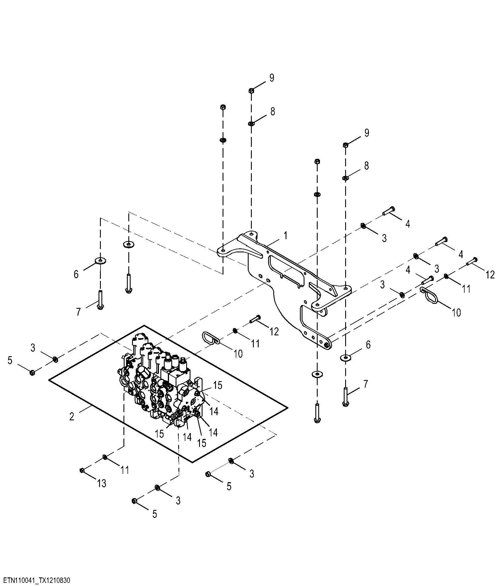 Backhoe Valve, Six Function Pilot with Auxiliary and Select Flow