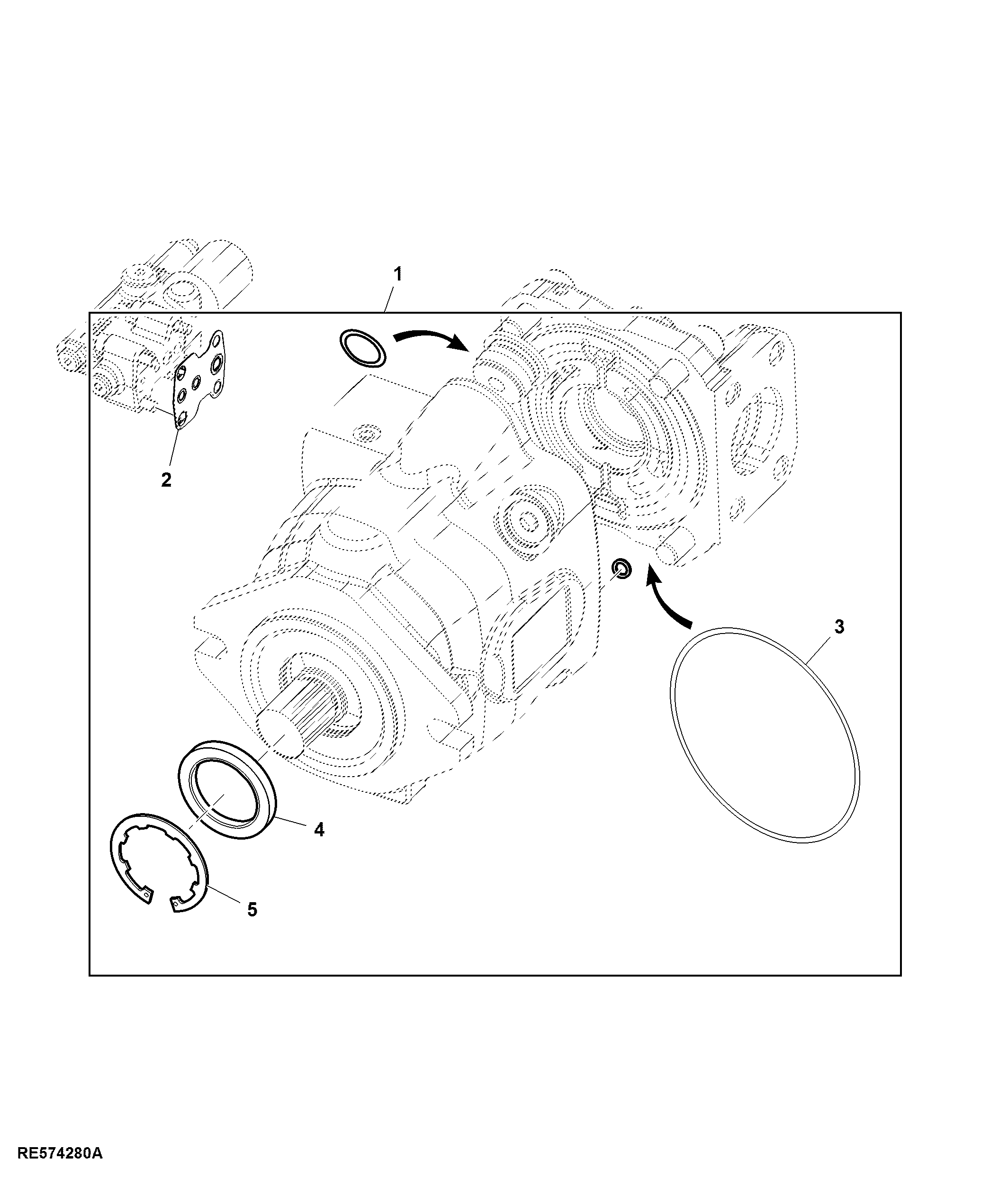 Hydraulic, Piston Pump, Seal Kit, 90 cc, 220 l/min (58 gpm) Pump