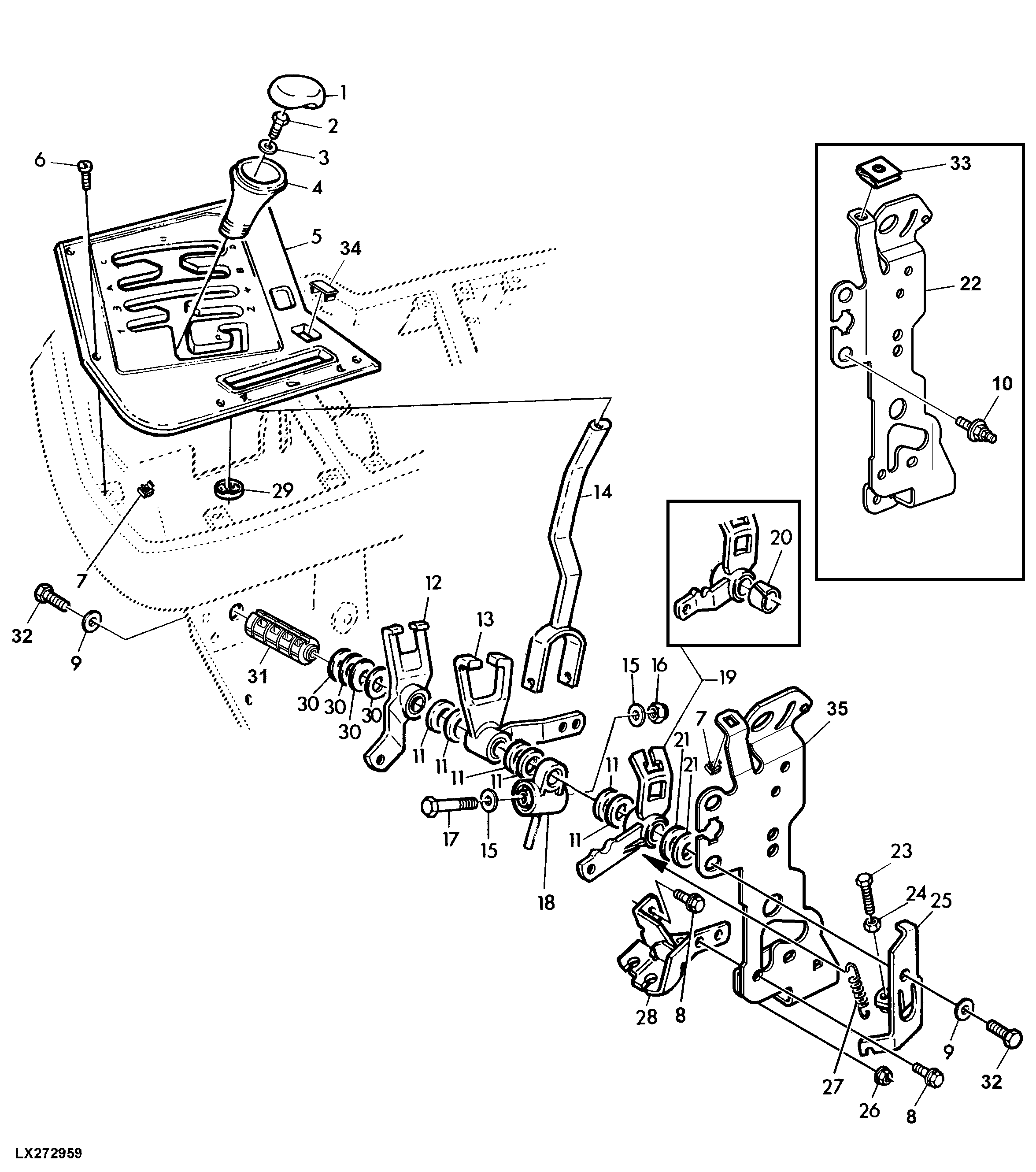 GEAR SHIFT COMPONENTS WITH 12-SPEED TRANSMISSION (SYNCROPLUS)