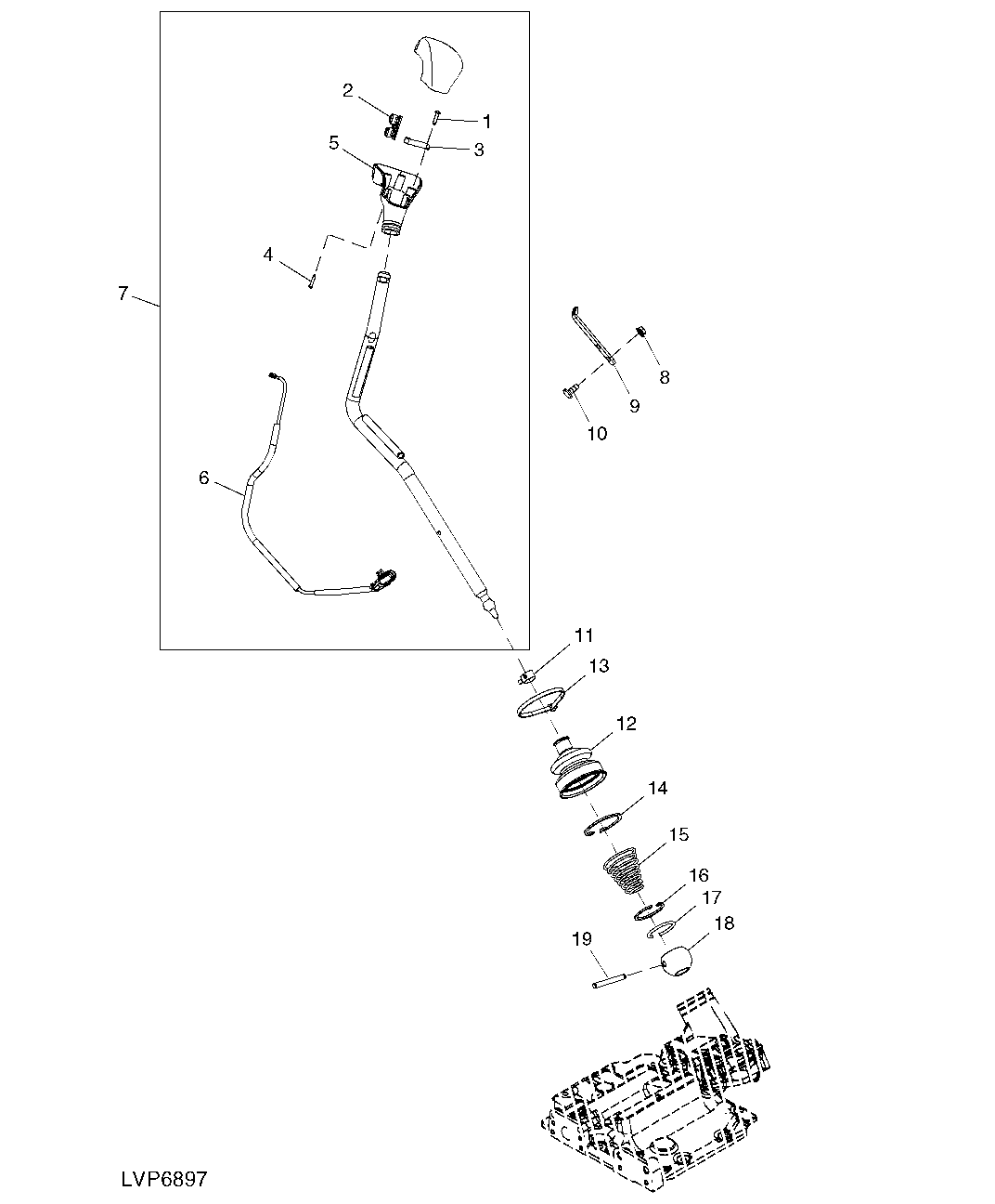 GEAR SHIFT LEVER (WITH ELECTRO-HYDRAULIC HI/LO) (STRADDLE MOUNT)