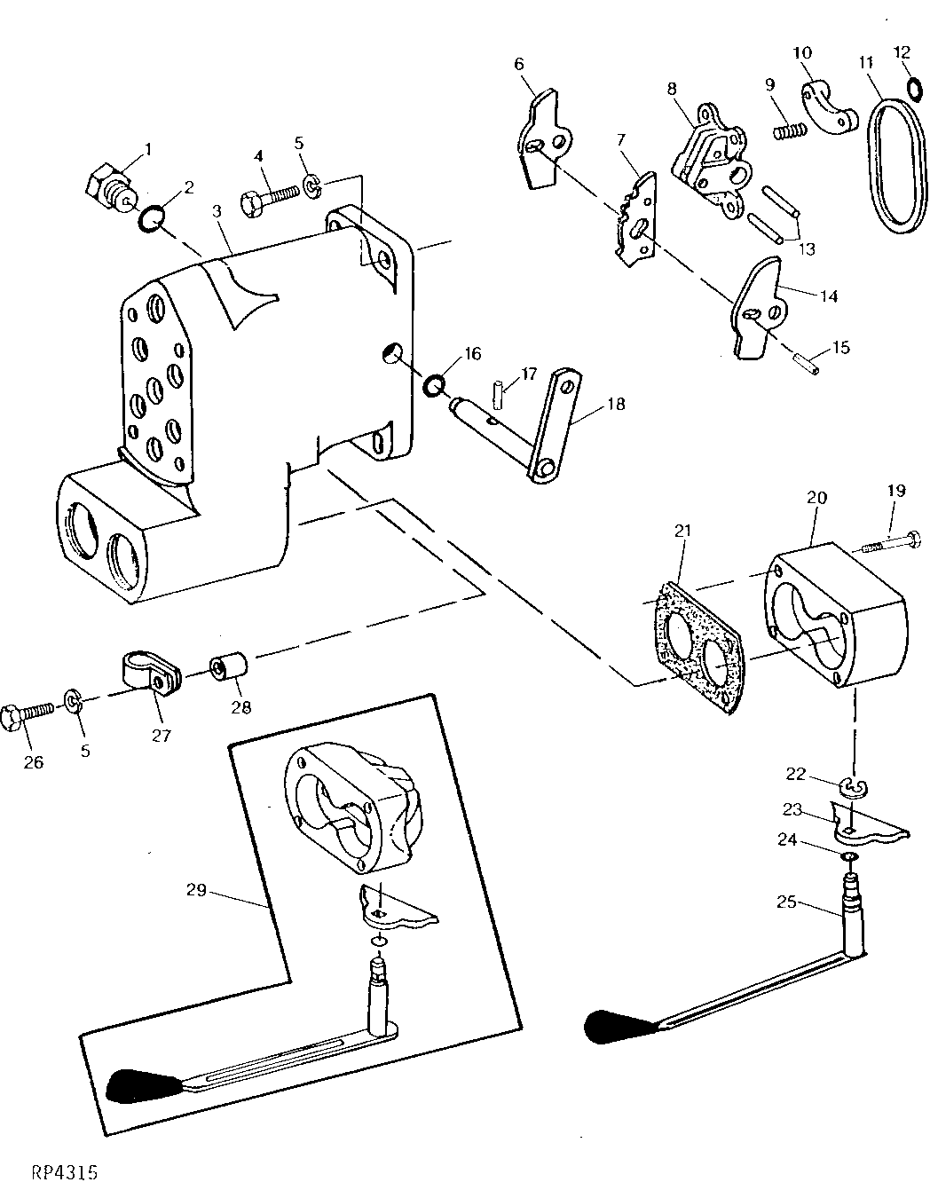 SELECTIVE CONTROL VALVE HOUSING, ROCKER AND OPERATING CAMS