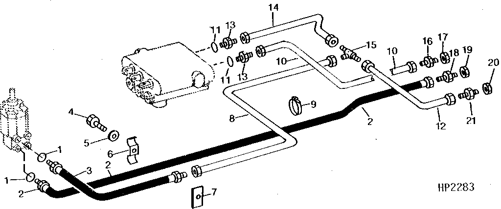 Hydraulic Oil Lines and Hoses (Export) (Under Operator’s Station) (600001 - )
