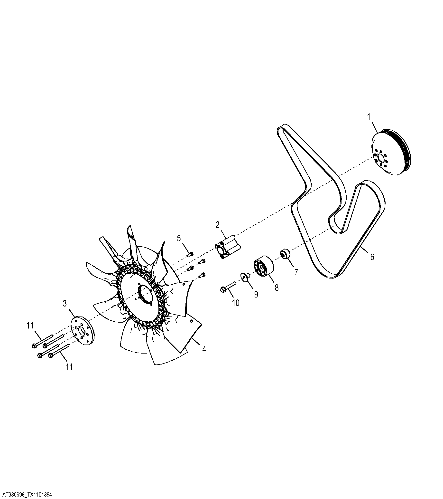 Fan Package, High Ambient Temperature with A/C (Engine 4045DT060, 4045TT094 and 4045TT095)