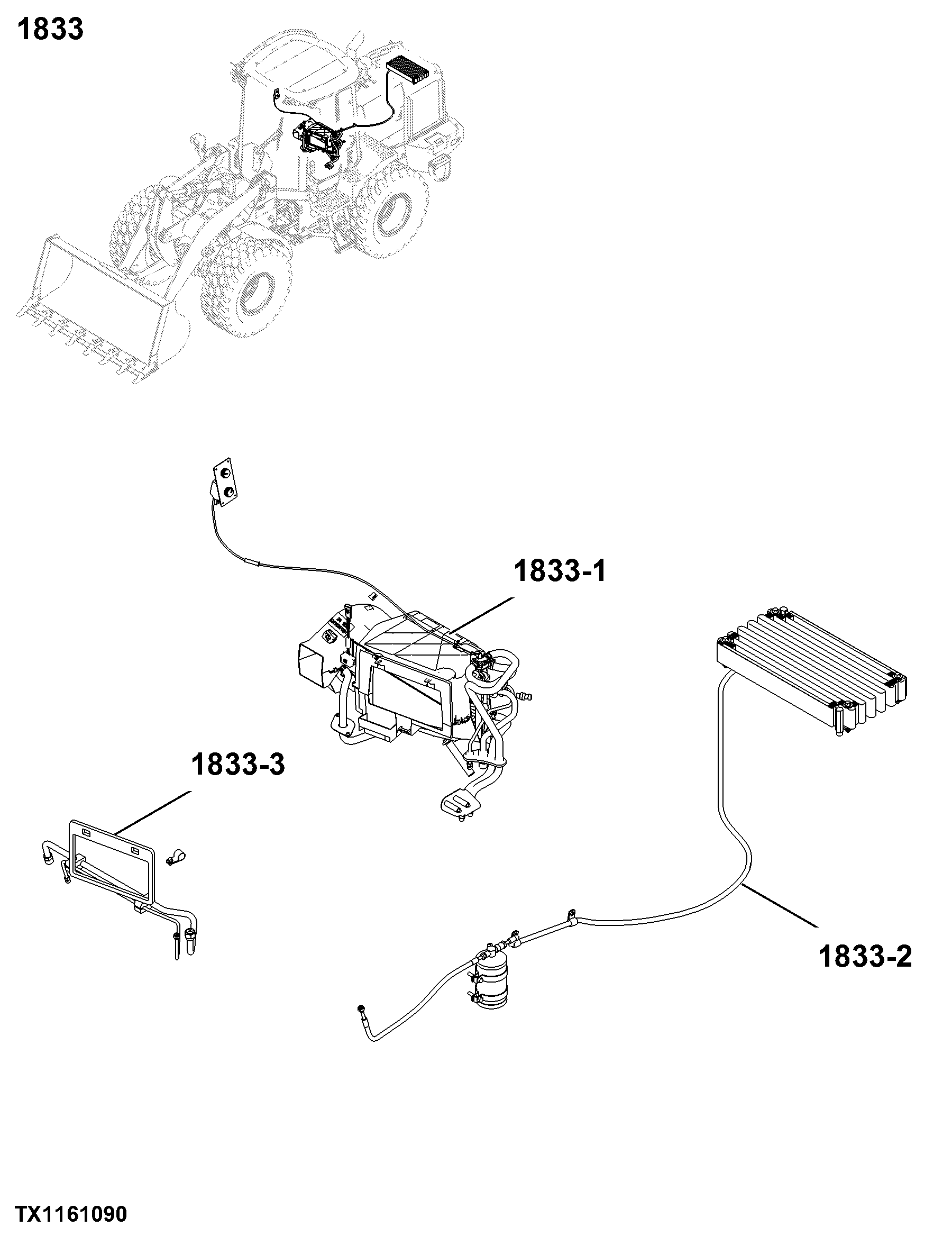 1833 Condenser, Evaporator and Lines