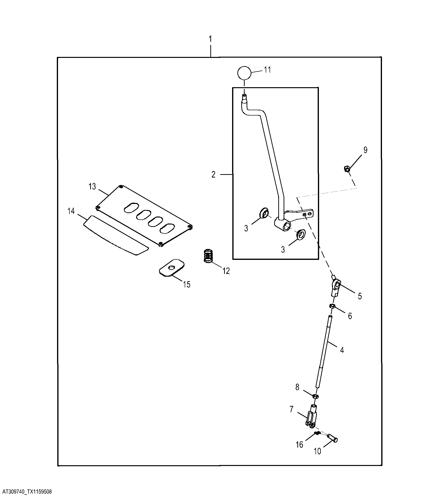 Fourth Lever for Case Three Lever Controls, Extendable Dipperstick