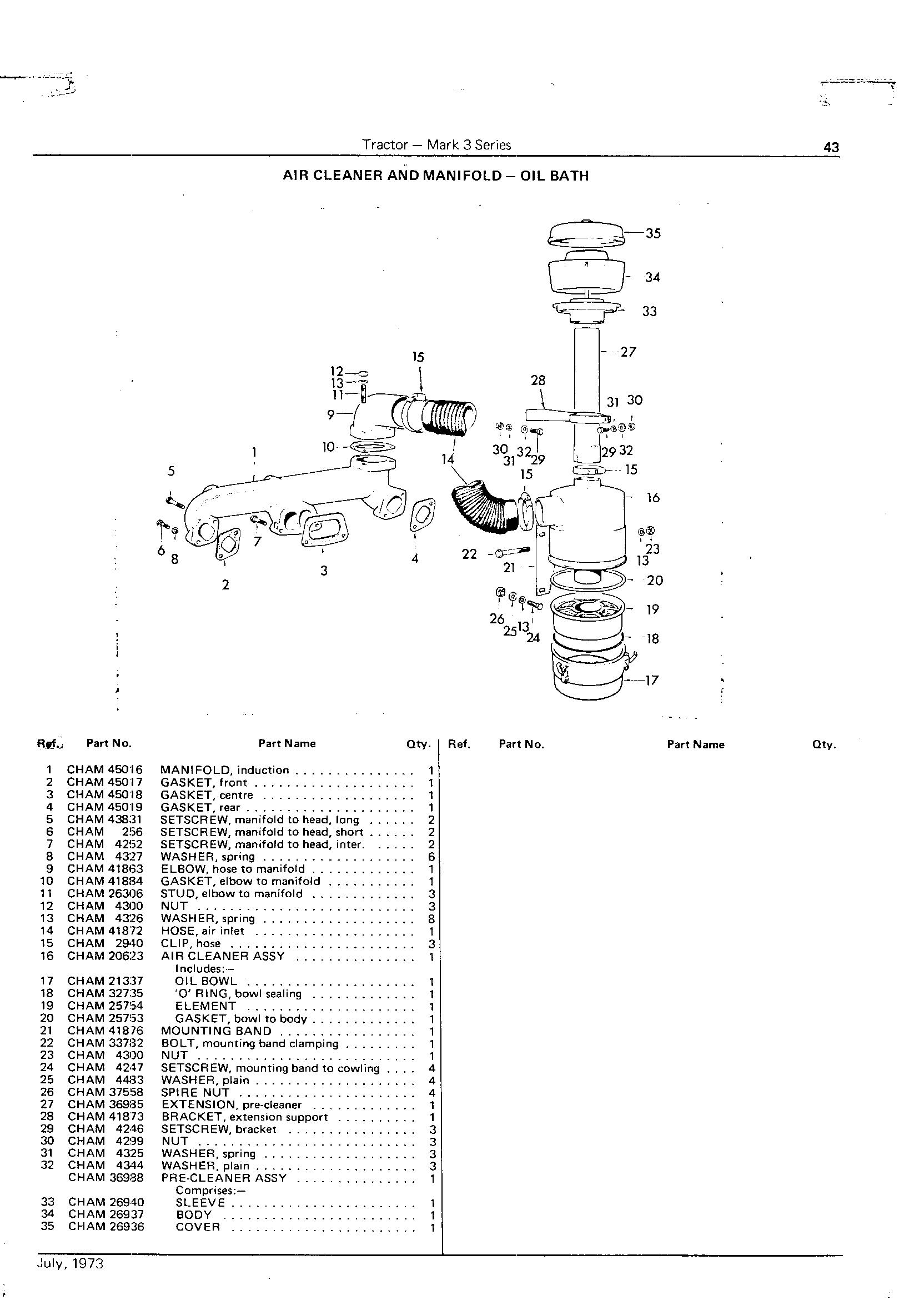 Air Cleaner and Manifold - Oil Bath