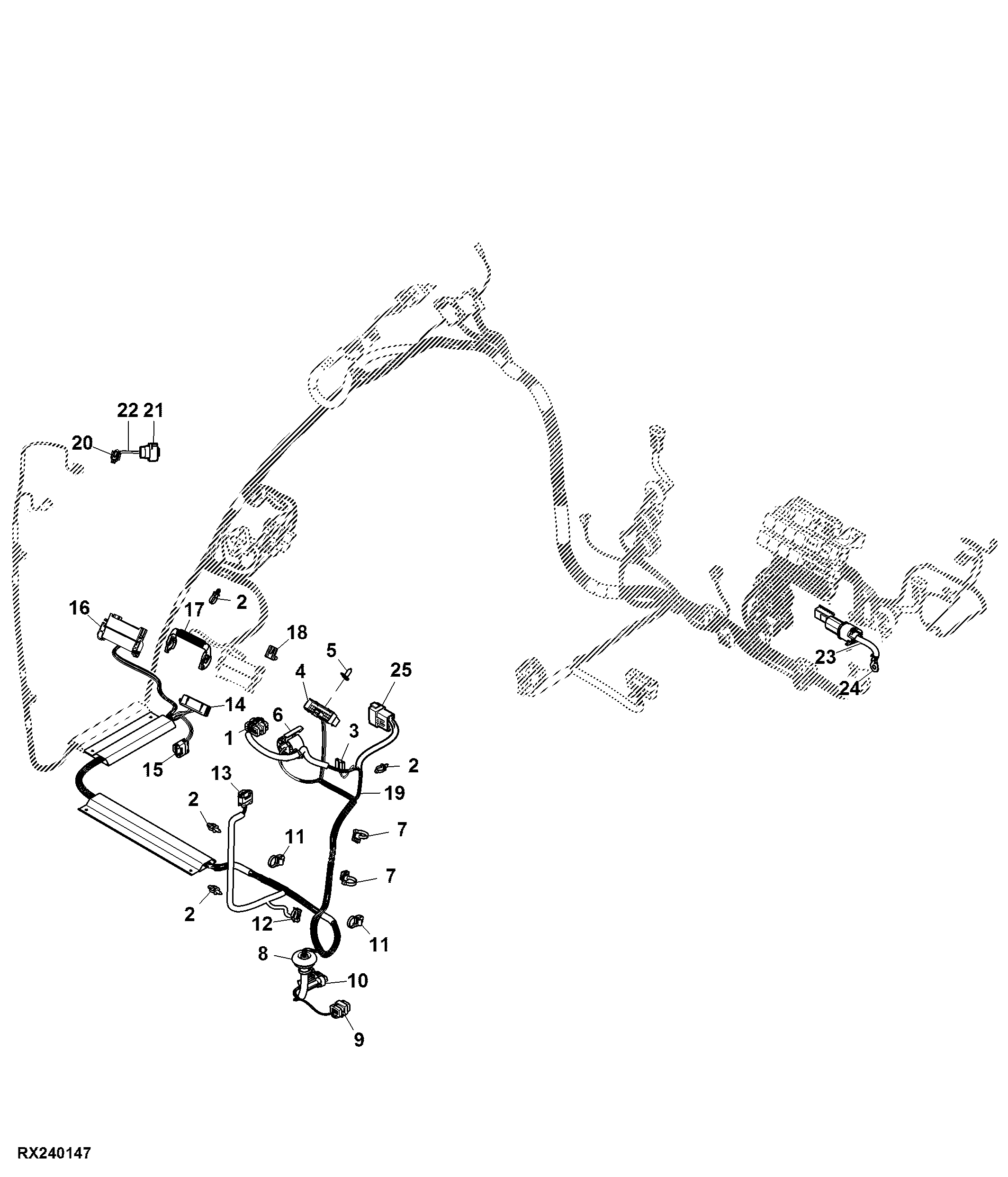 Cab Wiring Harness, Front Control Support, ACS™, IVT™, For North America
