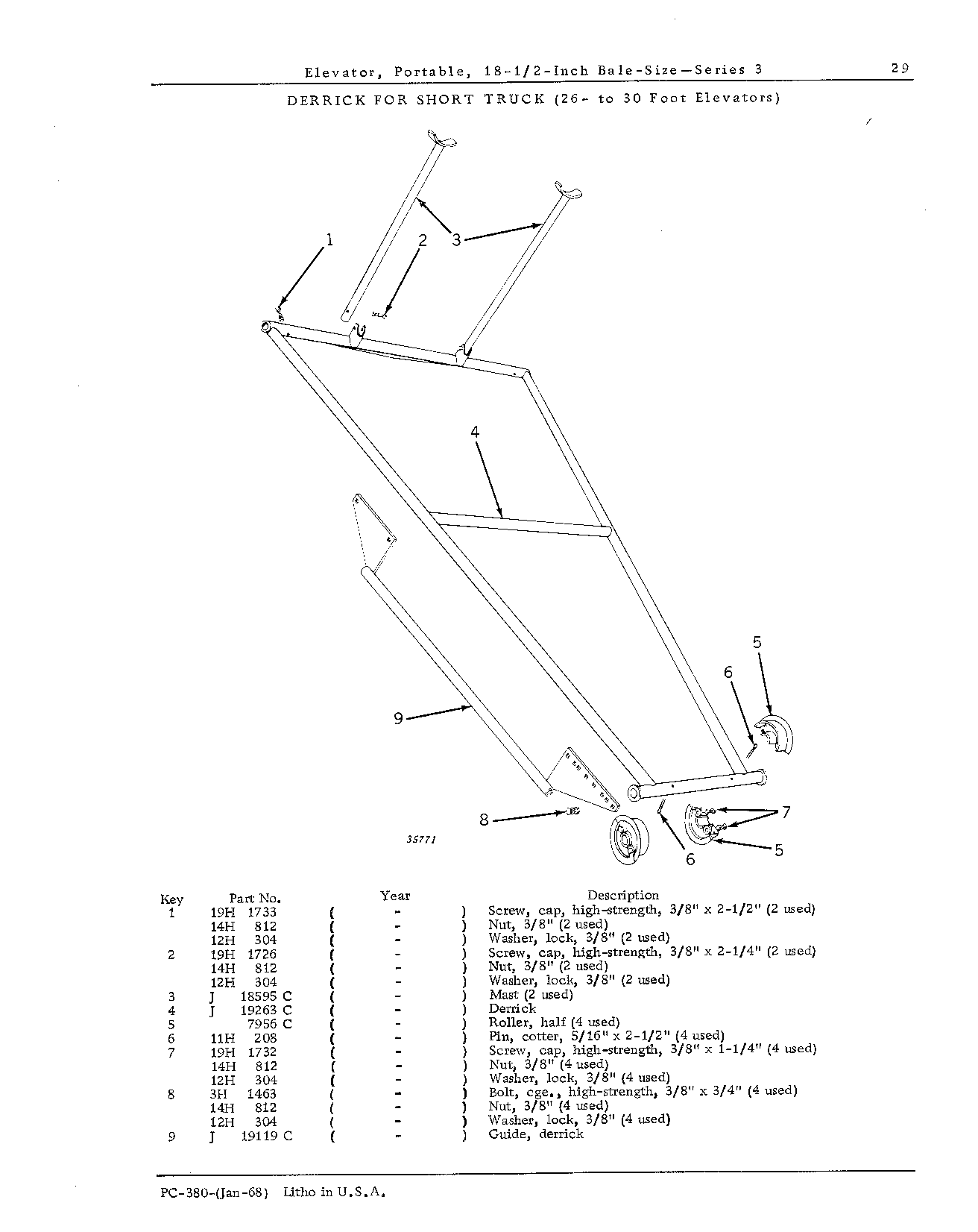 Derrick for Long Truck (32- to 50-Foot Elevators)