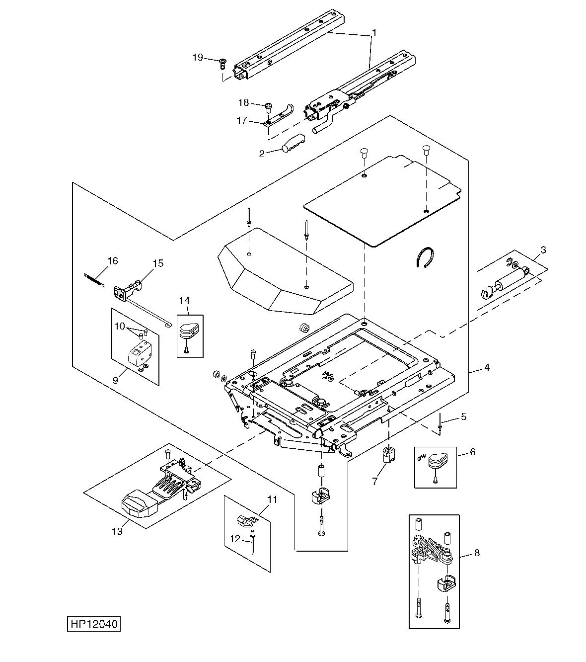 Operator's Seat Air Suspension, Upper (163101 - )