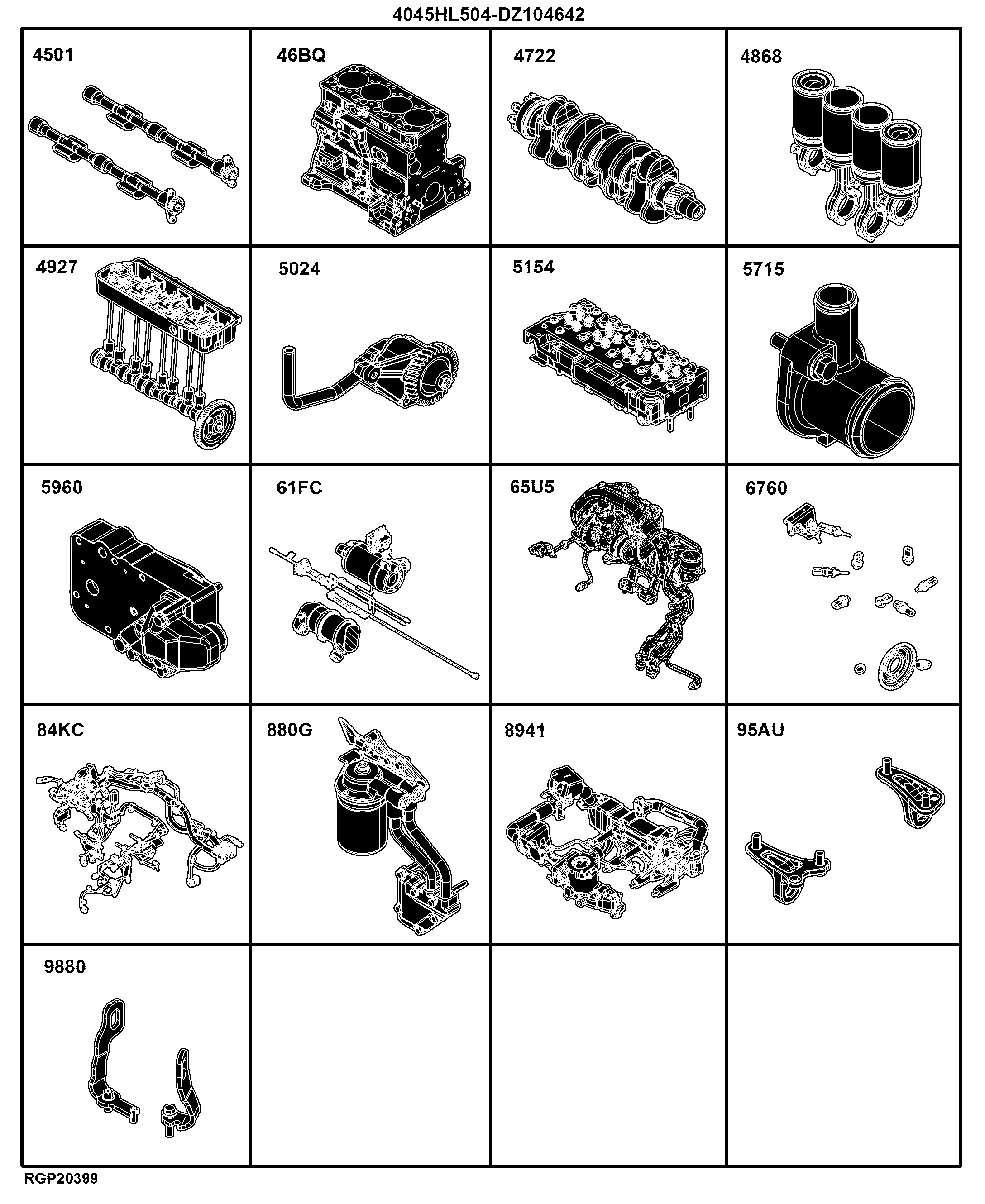 E2 Engine 4045HL504-DZ104642-ETN154364-ETN154362