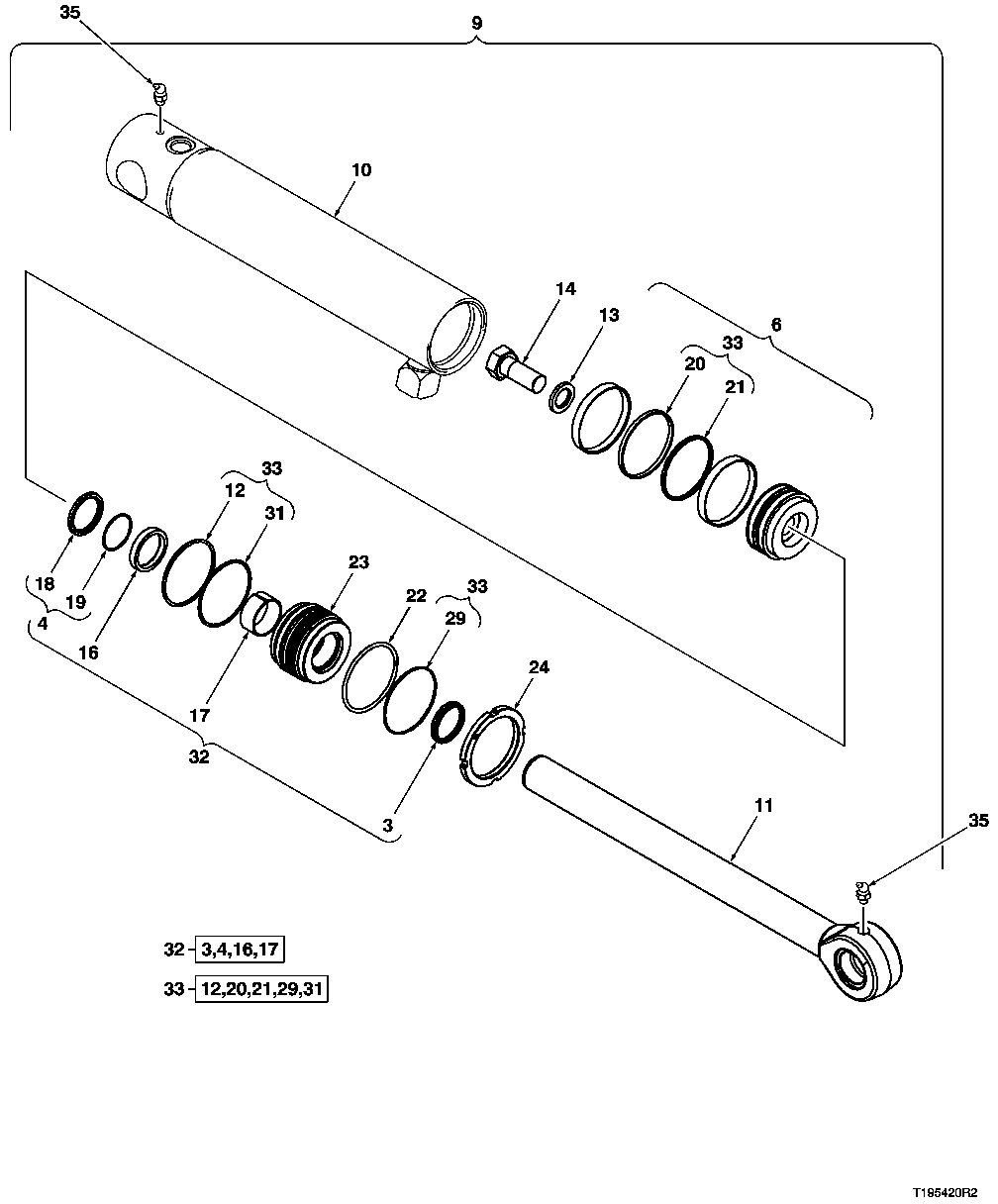 GRAPPLE CYLINDER (127", 14.9 SQ.FT. GRAPPLE)