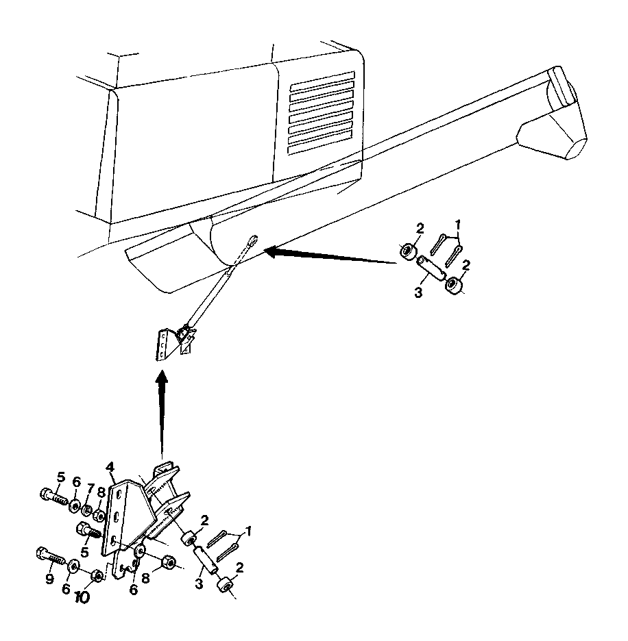 HYDRAULIC CYLINDER SUPPORTS FOR UNLOADING AUGER