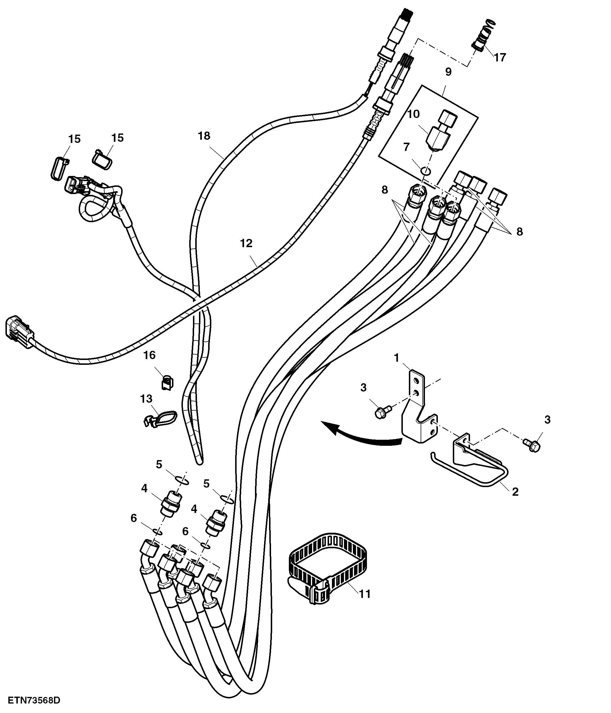 Hydraulic Hoses, Multicoupler, Front Loader
