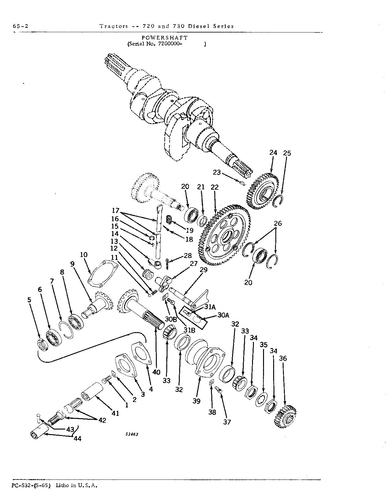 Gear, powershaft idler