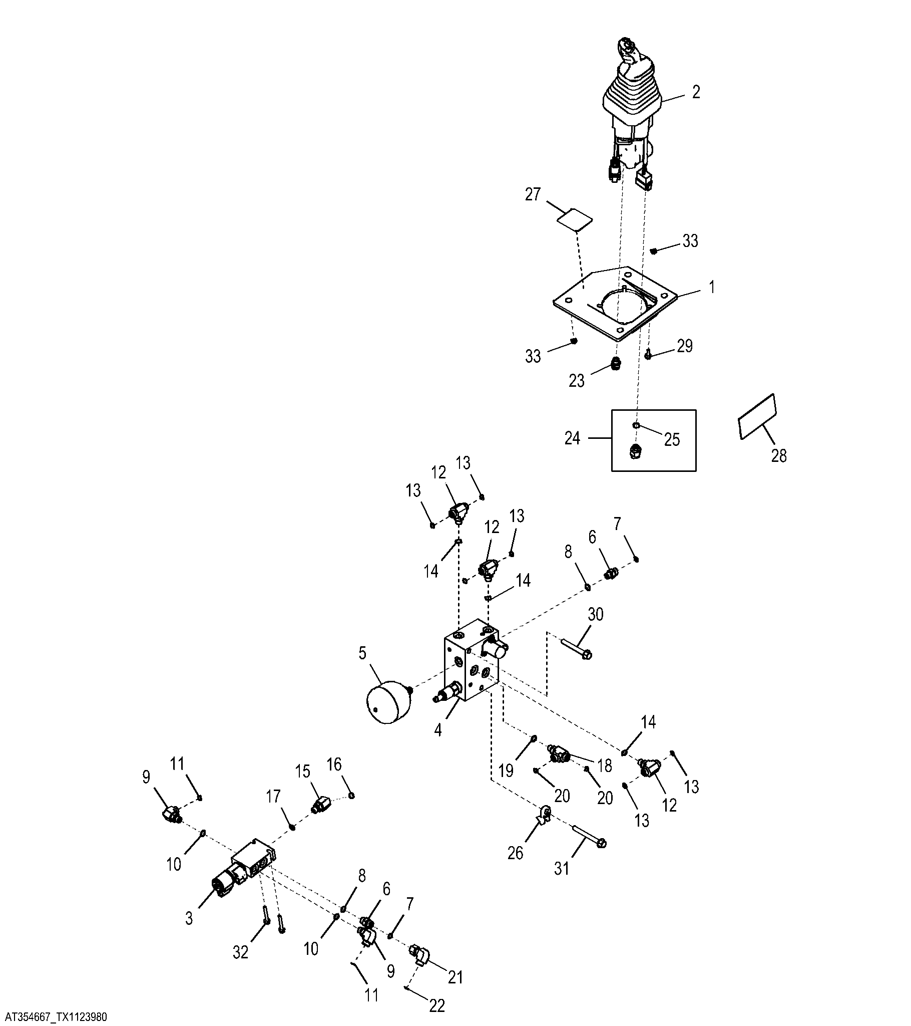 Joystick Pilot Control with Front Auxiliary Hydraulics