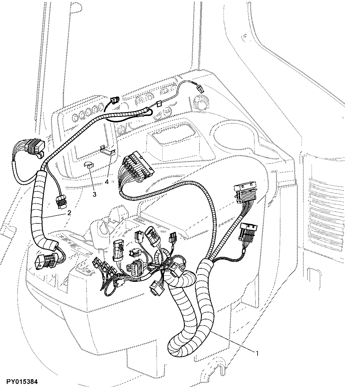 WIRING HARNESS, JD-IVT, COMMANDCENTER DTI, SWITCHMODULE DSM (COMMAND ARM)
