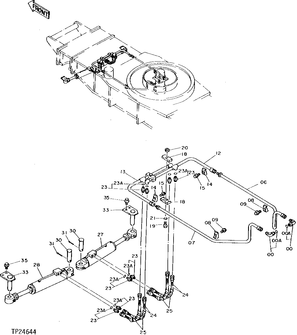 STEERING HYDRAULIC CYLINDERS, HOSES AND LINES