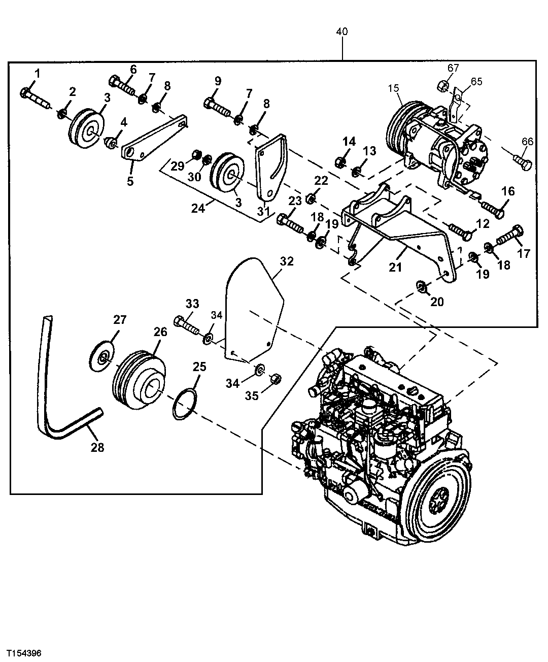 AIR CONDITIONING COMPRESSOR AND MOUNTING BRACKETS