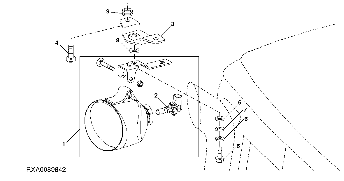 FRONT CAB ROOF WORK LAMP (EUROPEAN VERSION)