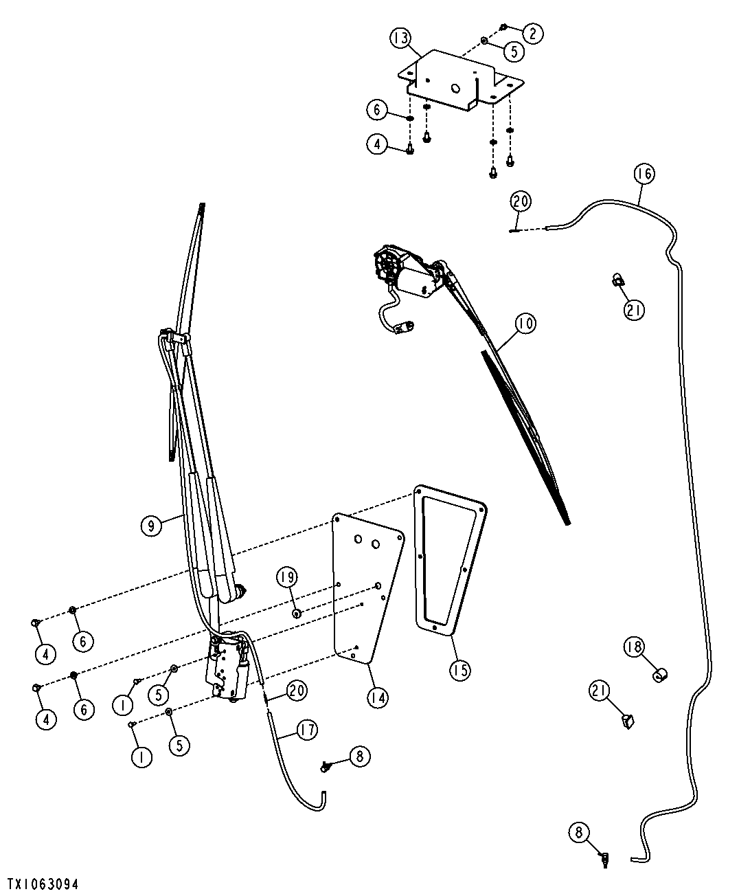 FRONT AND REAR WINDSHIELD WIPERS (SN -604409)