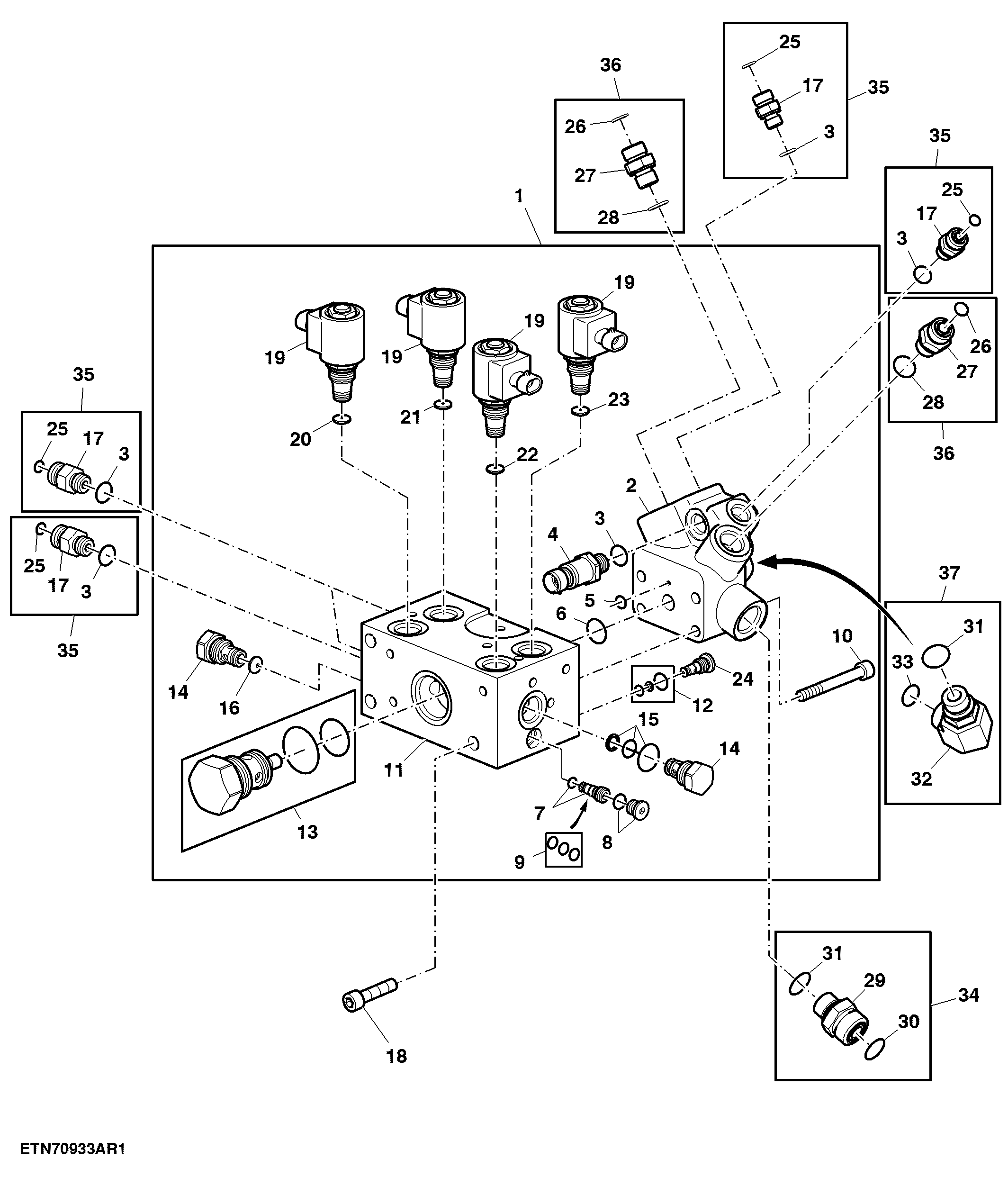 Control Valve, MFWD Axle, W/ TLS™ (652700 - )