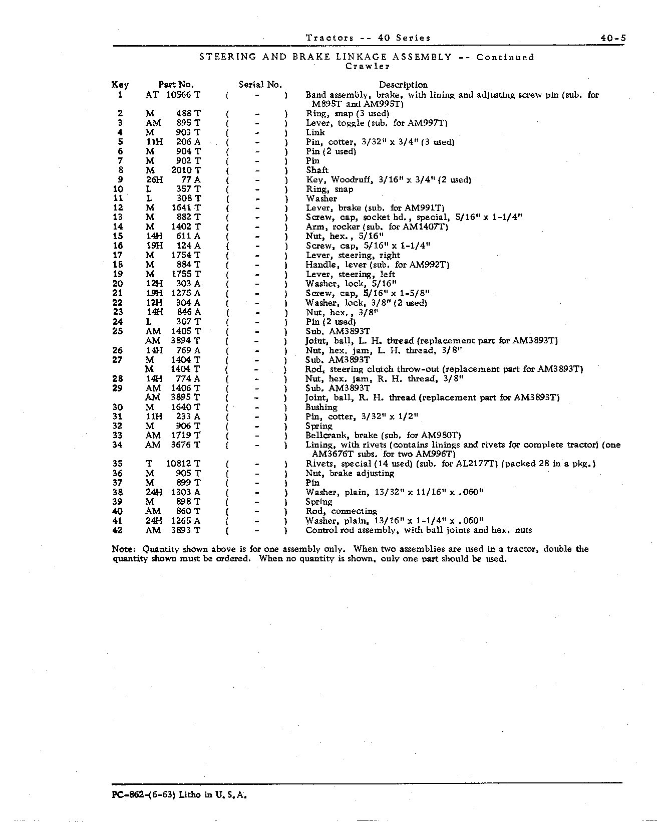 Brake linkage (C) (Continued)