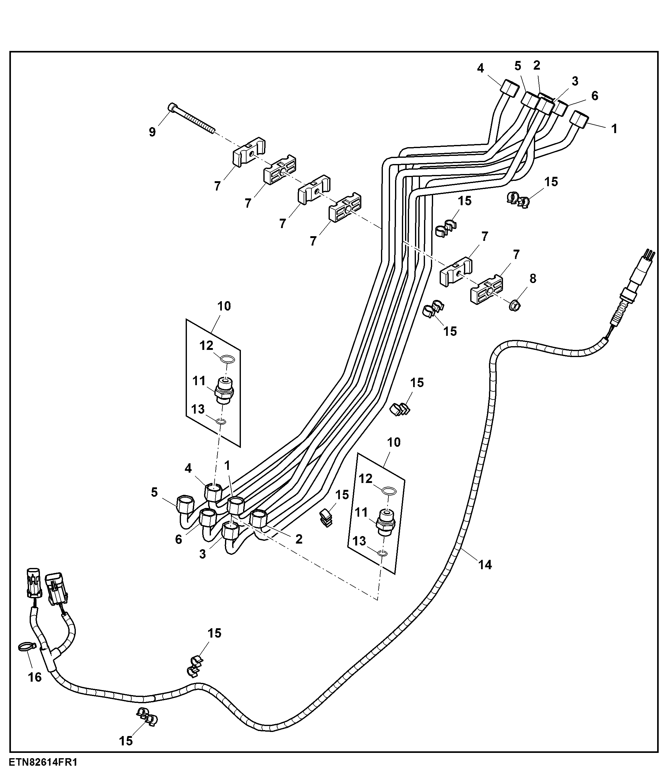 Hoses / Fittings, Multicoupler, Front Loader, 3-Functions