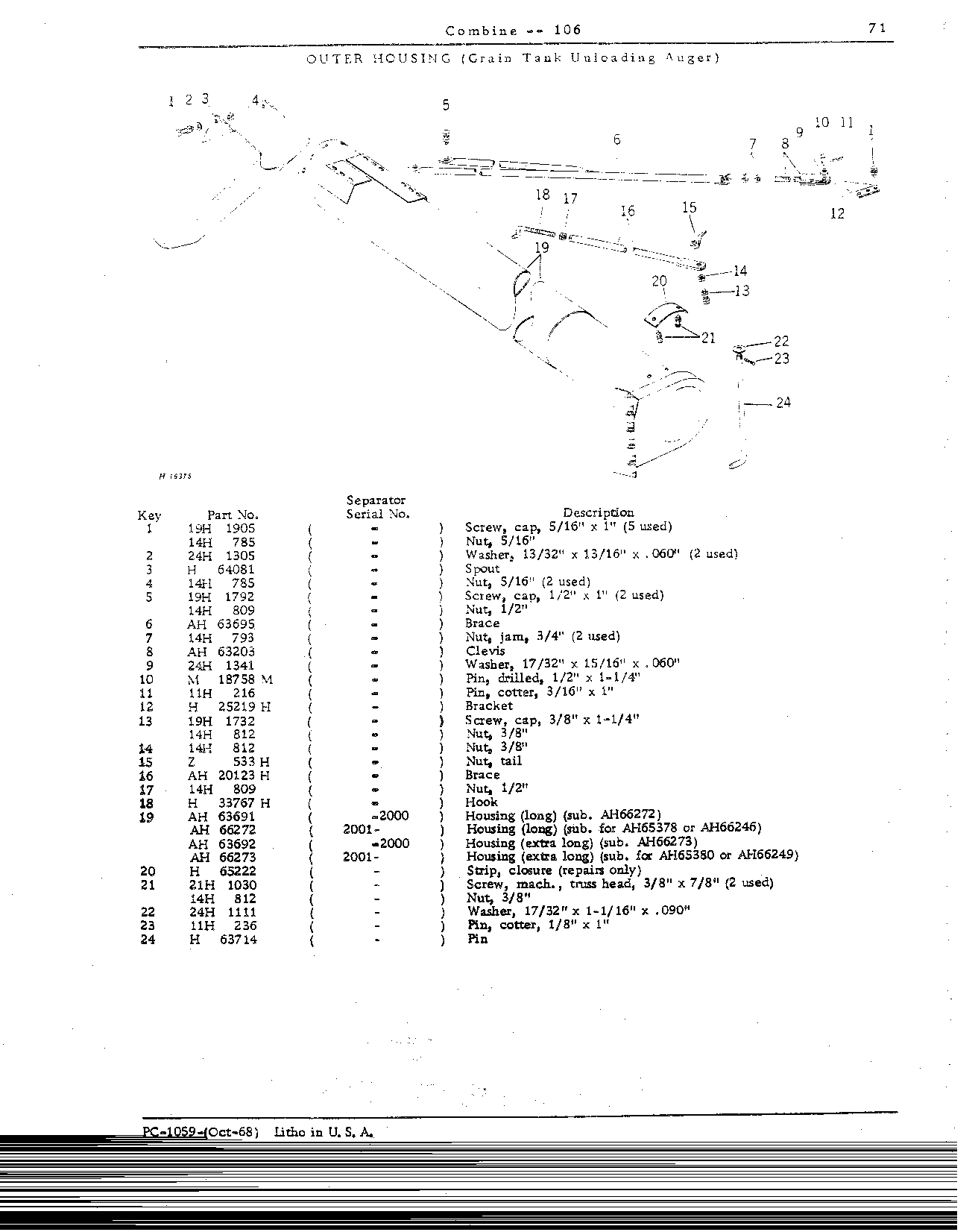 Grain Tank, Unloading Auger Electromagnetic Clutch, Loading and Unloading Augers (Continued)