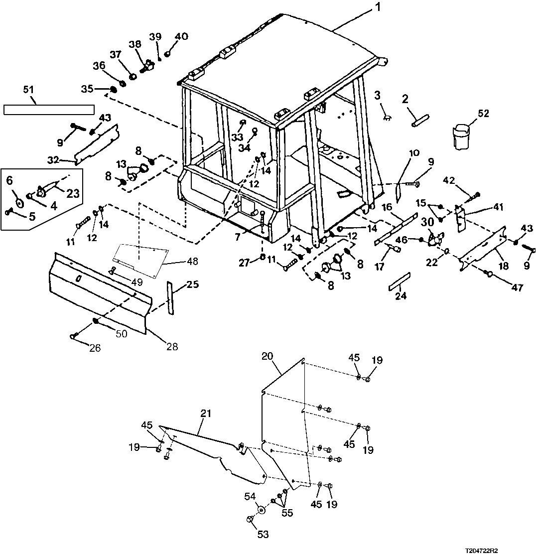 ROPS, CAB AND CANOPY MOUNT, BATTERY COVER AND ACCESS COVERS