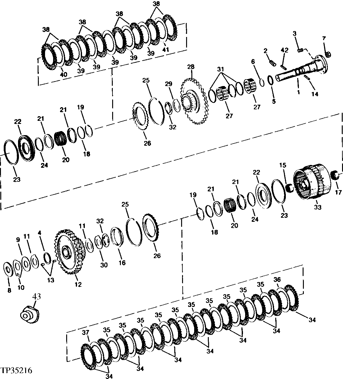 Clutch Assembly (Reverse and Second Gear Clutches) (544E)