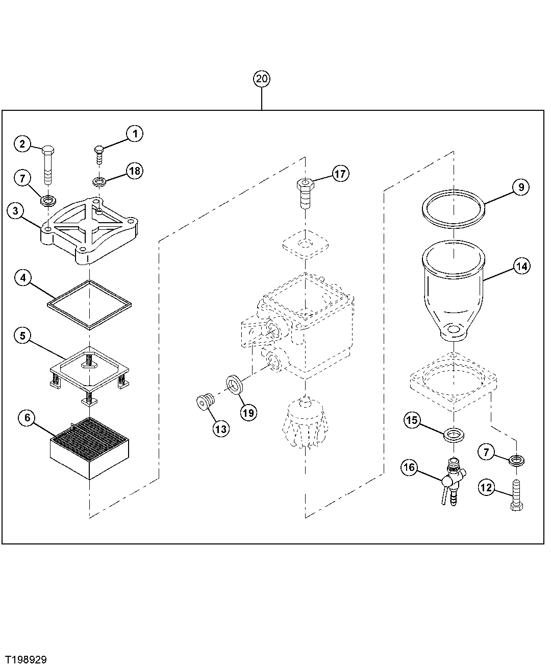 ENGINE FUEL WATER SEPARATOR FILTER ELEMENT AND BOWL (S.N. -005599)