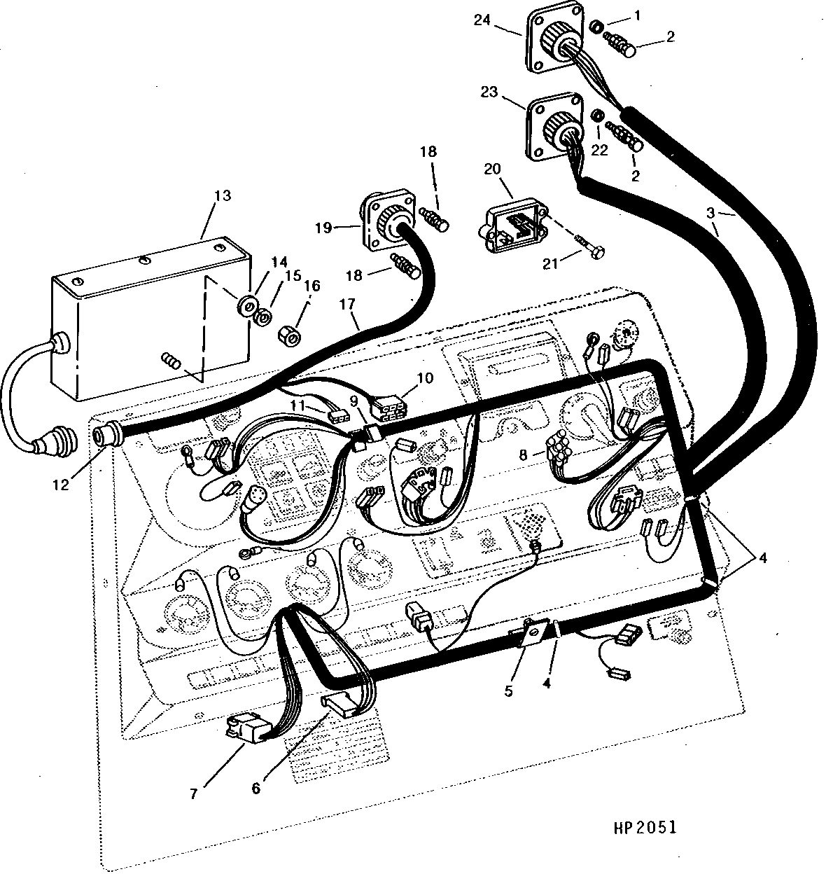 Instrument Panel Wiring Harness and Low Shaft Speed Monitoring Control Box, Dial-A-Matic Header Height Control (507351 - )