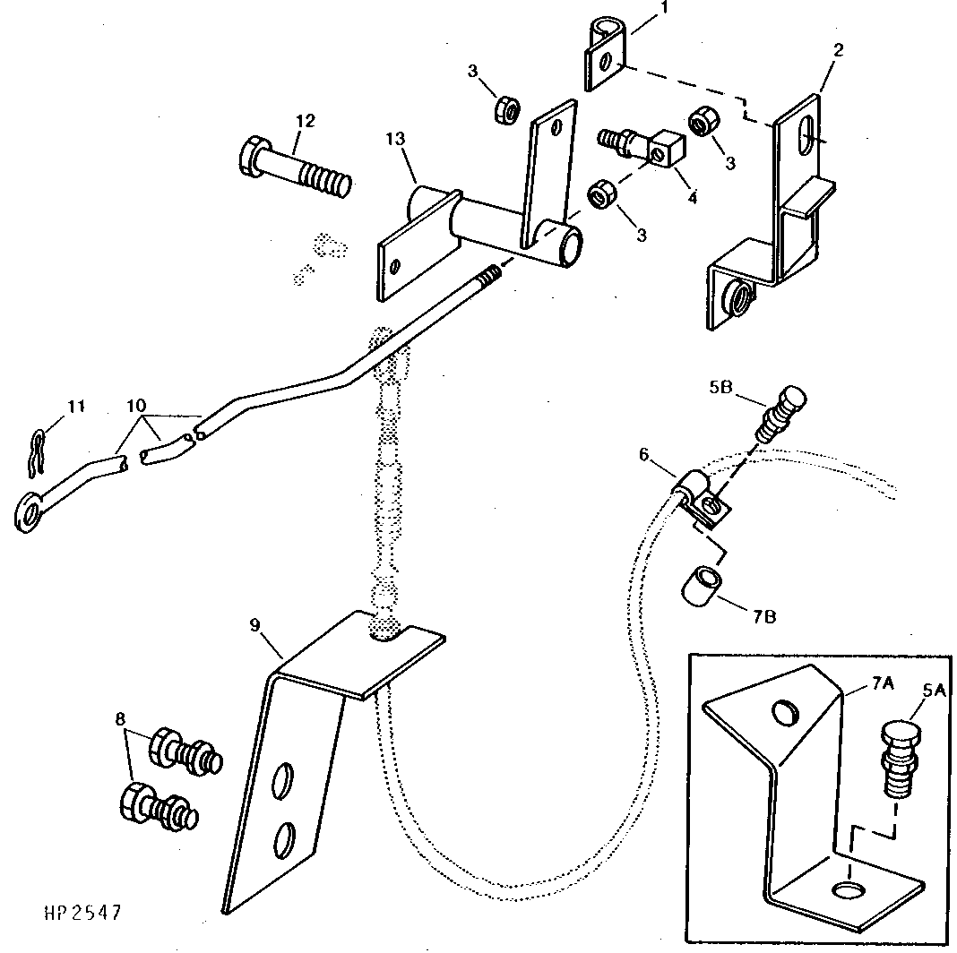 THROTTLE LINKAGE, BELL CRANK, AND CABLE SUPPORTS
