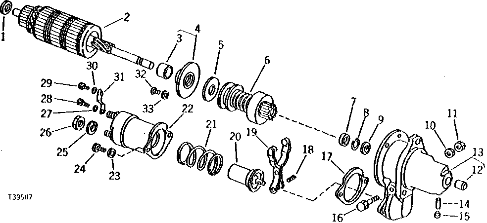 STARTING MOTOR DRIVE MOTOR AND ARMATURE ASSEMBLY