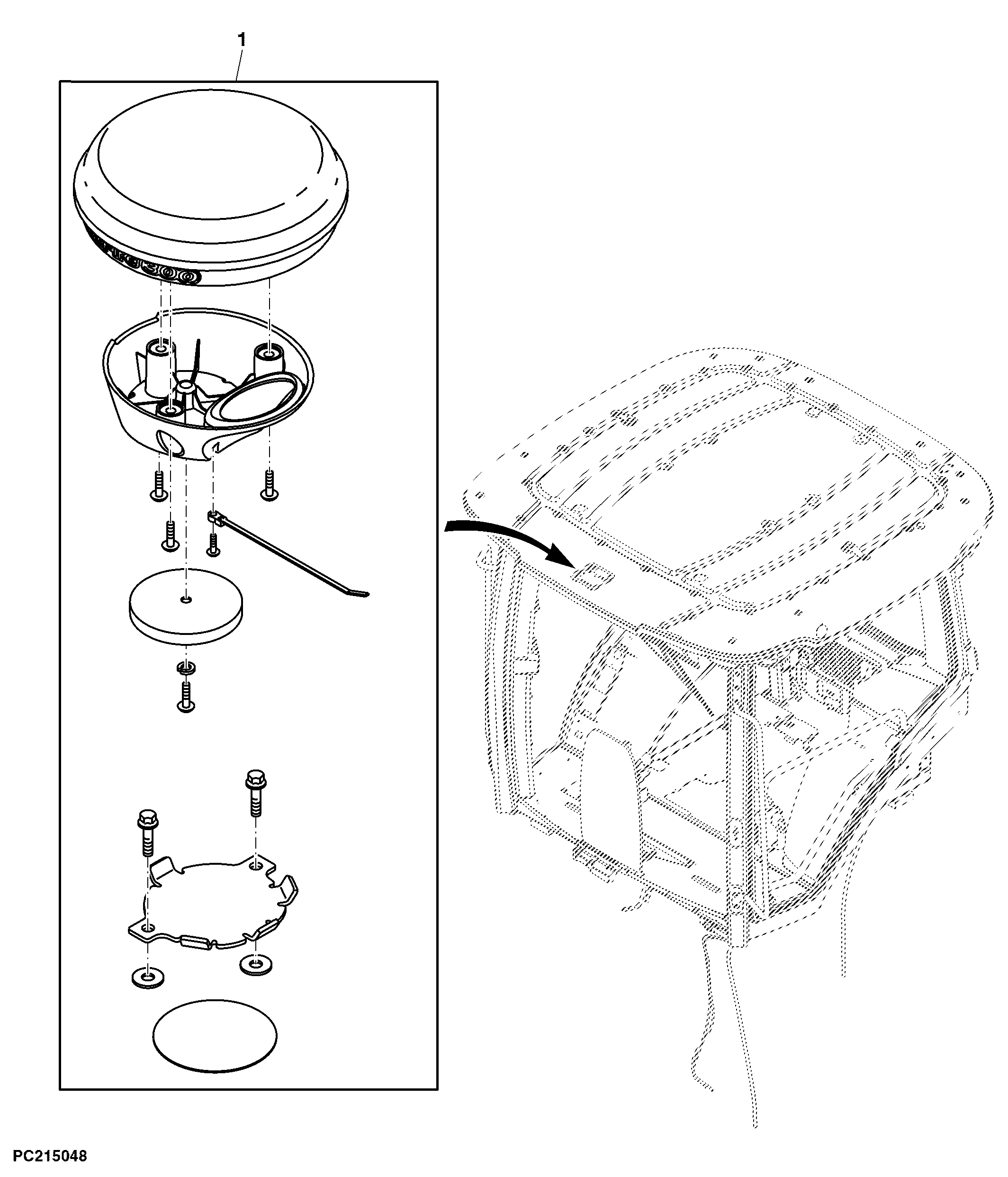 Attachment, StarFire™ 300 Position Receiver and Magnet Bracket